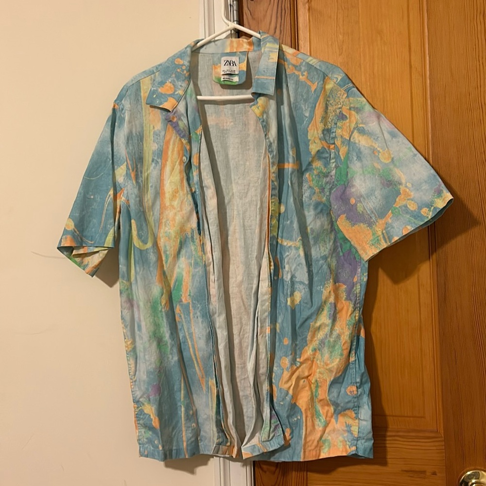ZARA Men’s Multi Color Button Down Shirt Size L